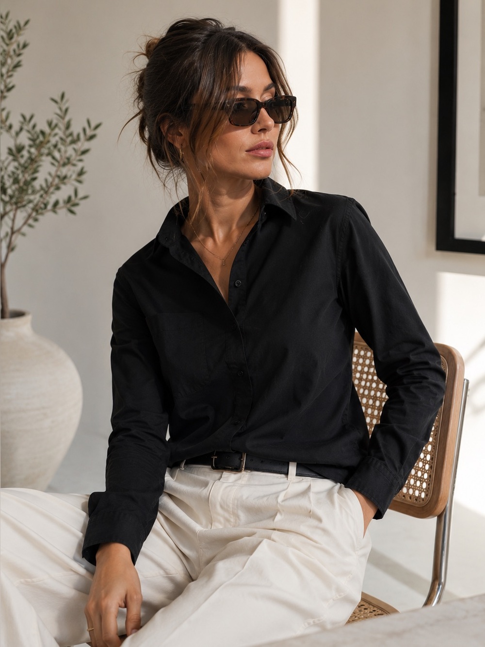 Sincerely Jules Black Button Down Shirt XS
